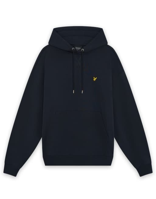 Lyle & Scott midlayer hoodie van zware loopbackstof in donker marineblauw, 5 van 6