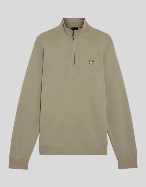 Lyle & Scott midlayer sweater met kwartrits in w837 Woolwich, 4 van 6