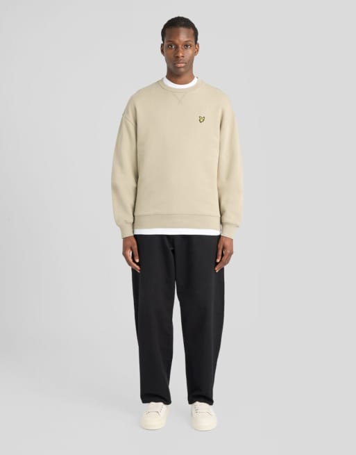Lyle & Scott Midlayer-Sweatshirt aus schwerem Loopback mit Rundhalsausschnitt in Khaki Smoke, 2 von 6