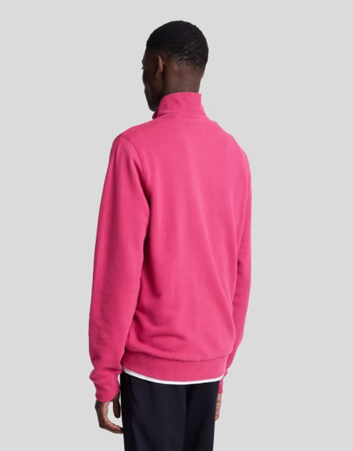 Lyle & Scott Midlayer-Sweatshirt-Pullover mit halbem Reißverschluss in Burgunderrot, 3 von 7