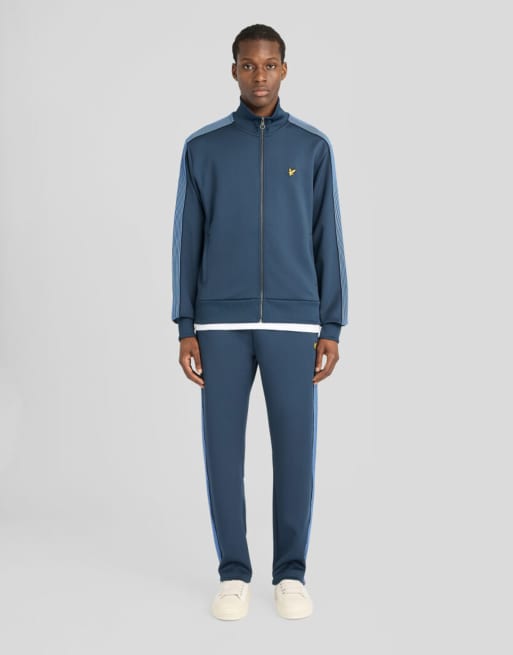 Lyle & Scott Midlayer-Trainingsjacke mit Streifen und Tape-Details in Marineblau, 2 von 6