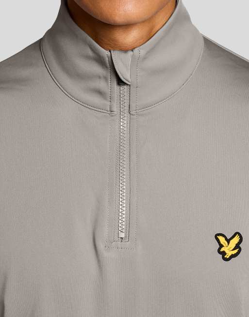 Lyle & Scott midlayer voor golf met kwartrits in y106 ultimate grey, 3 van 7
