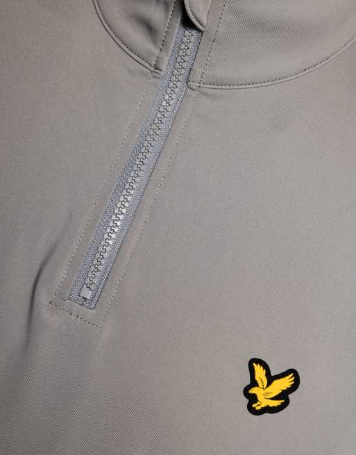 Lyle & Scott midlayer voor golf met kwartrits in y106 ultimate grey, 6 van 7