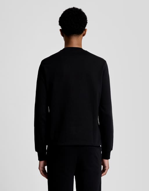 Lyle & Scott midlayers met jacquard tape en ronde hals in z865 jet black, 4 van 7