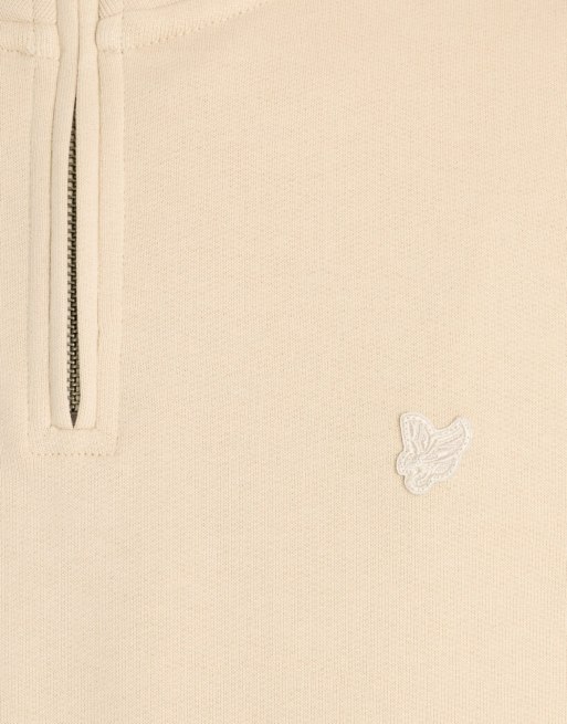 Lyle & Scott midlayers superfijne sweatshirt met kwartrits in x685 mask grey, 5 van 6