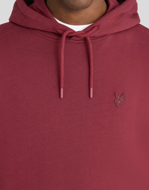 Lyle & Scott Midlayers Superfine Pullover-Hoodie in W976 Fairway Burgundy, 3 von 6