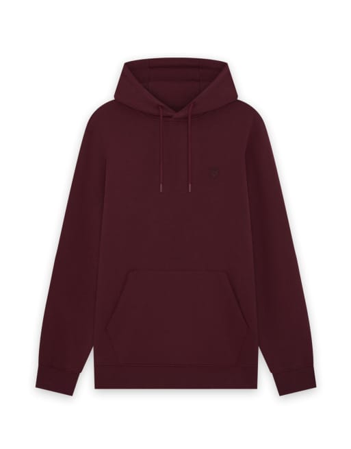 Lyle & Scott Midlayers Superfine Pullover-Hoodie in W976 Fairway Burgundy, 5 von 6