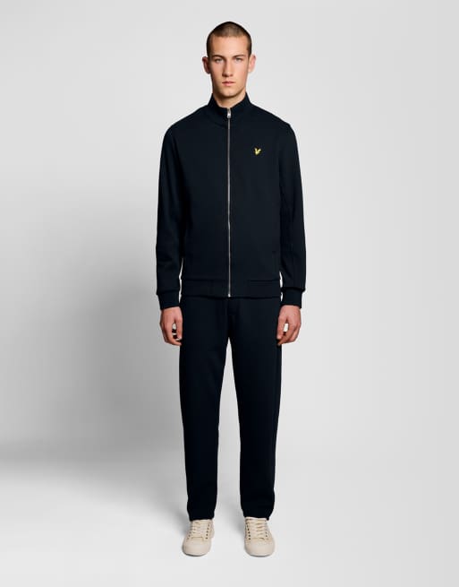 Lyle & Scott – Midlayers – Sweatshirt aus Pikee in dunklem Marineblau z271 mit Reißverschluss, 2 von 5