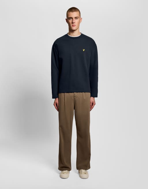 Lyle & Scott Midlayers Sweatshirt mit Jacquardmuster und Rundhalsausschnitt in z271 Dunkelmarine, 2 von 6