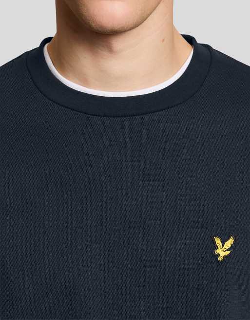 Lyle & Scott Midlayers Sweatshirt mit Jacquardmuster und Rundhalsausschnitt in z271 Dunkelmarine, 3 von 6