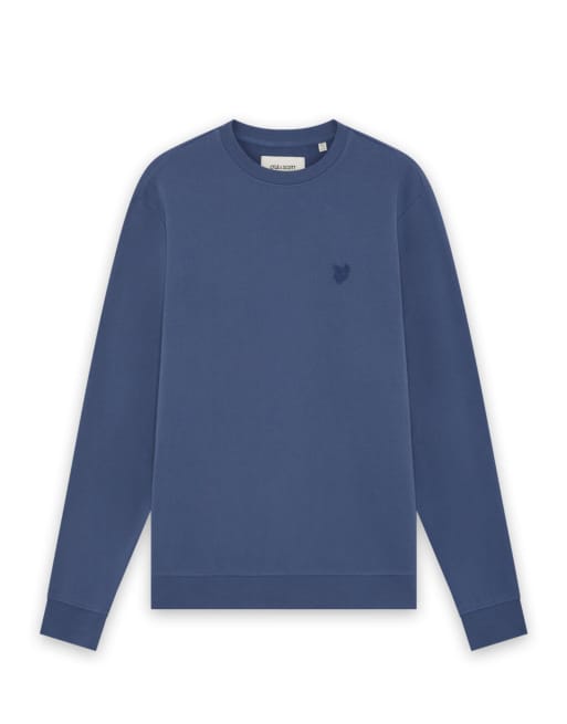 Lyle & Scott Midlayers Sweatshirt mit Rundhalsausschnitt aus Superfine in y253 smoke blue, 5 von 6