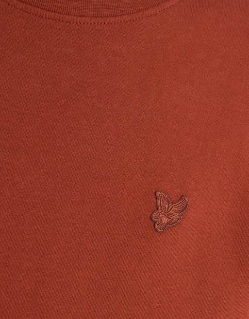 Lyle & Scott Midlayers Sweatshirt mit Rundhalsausschnitt in y269 saddle auburn, 6 von 6