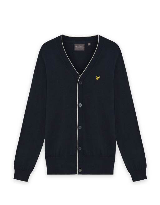 Lyle & Scott mittlere Strick-Golf-Cardigan in z271 Dunkelmarineblau, 5 von 7