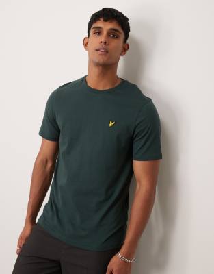 lyle & scott - mörkgrön t-shirt med logga-grön/a