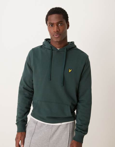 Lyle & Scott - Mørkegrøn hættetrøje med logo - view 1