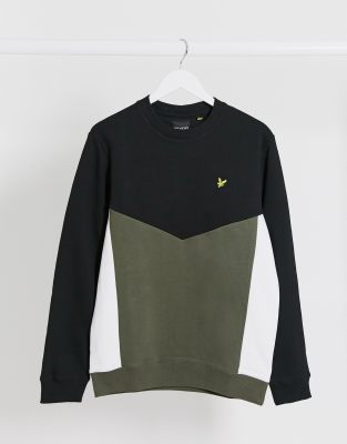 lyle and scott colour block sweatshirt