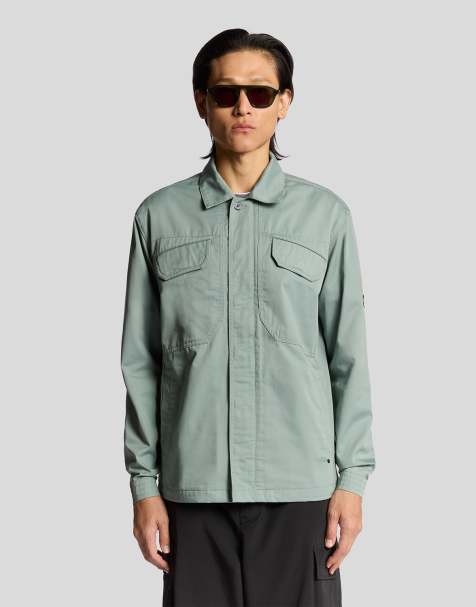 Lyle & Scott   multi pocket overshirt in  cold mint - view 1