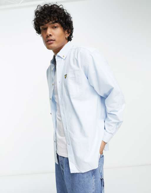 Lyle & Scott oversized oxford shirt in blue ASOS