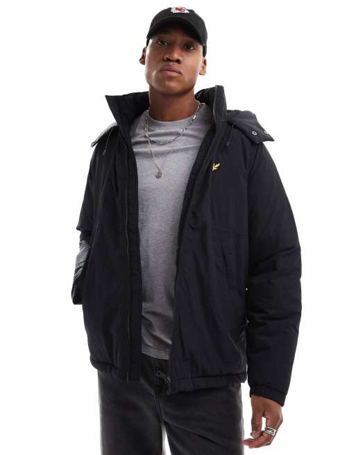 Lyle Scott padded puffer jacket in black ASOS