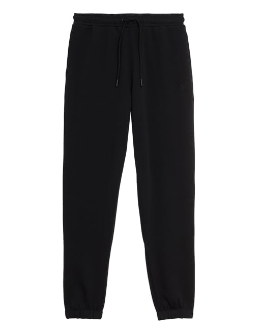 Lyle & Scott - pantalón de chándal slim de tejido superfino en negro azabache, 5 de 7