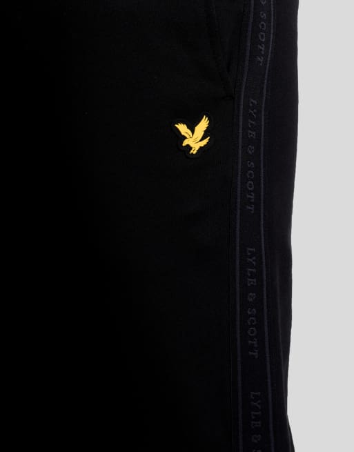 Lyle & Scott pantalon de jogging mi-haut à bande jacquard en noir jet z865, 6 de 7