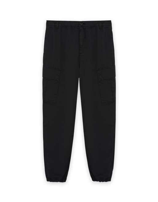 Lyle & Scott pantaloni cargo con fondo risvoltato in z865 nero jet, 5 di 6