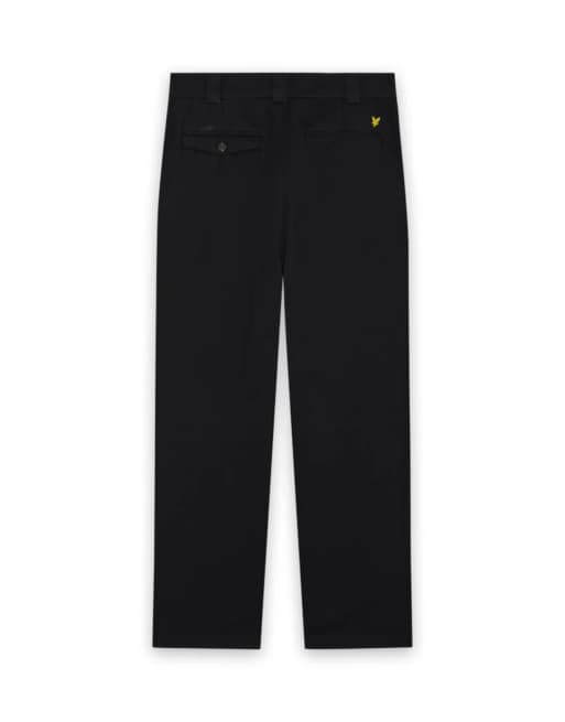 Lyle & Scott pantaloni dritti da lavoro in nero jet z865, 2 di 2
