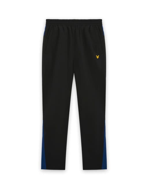 Lyle & Scott pantaloni sportivi con pannelli in y393 nero jet/navy peony, 5 di 6
