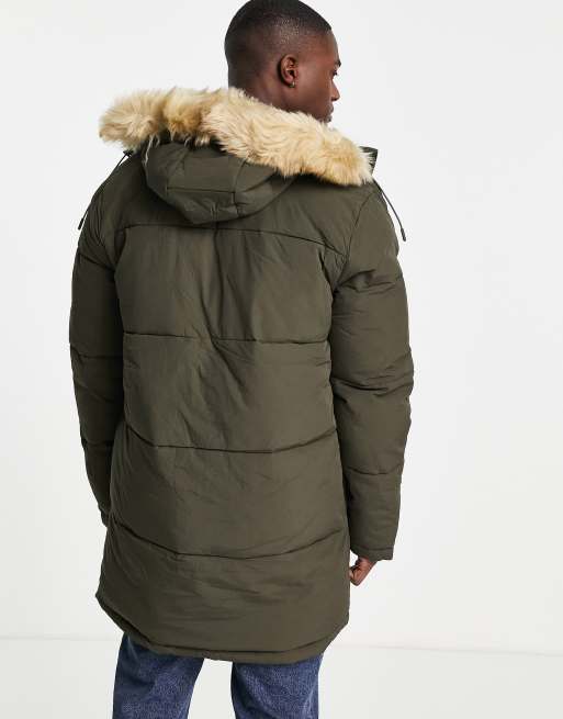 Lyle & scott fur hood padded parka jacket deals