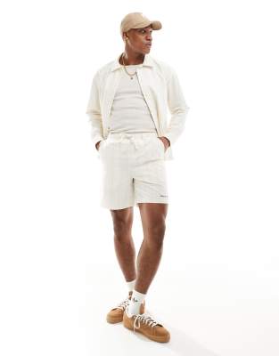 Lyle & Scott Lyle & Scott pinstripe shorts in cream CO-ORD-White