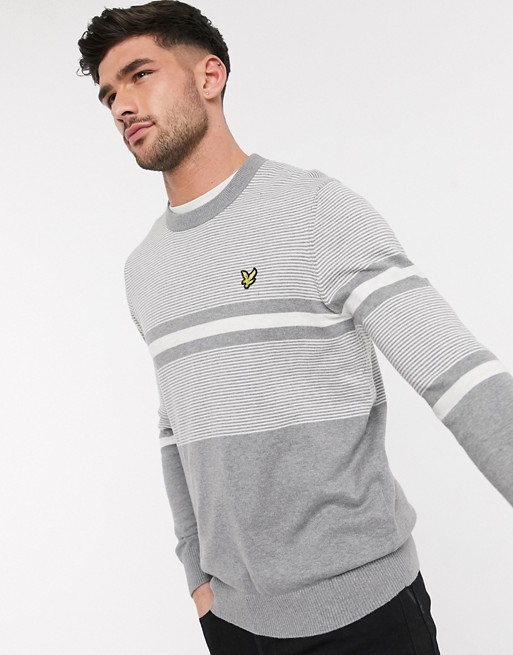 Lyle & Scott placement stripe knitted jumper