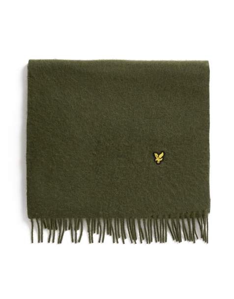 Lyle & Scott  plain lambswool scarf in  deep depths  - view 1