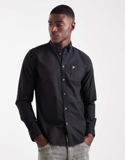 Lyle & Scott plain oxford shirt in black - view 1