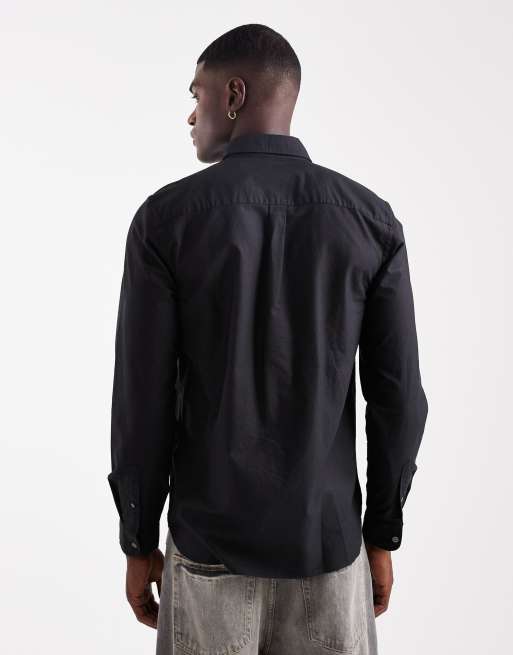 Lyle & Scott plain oxford shirt in black  , 3 of 5