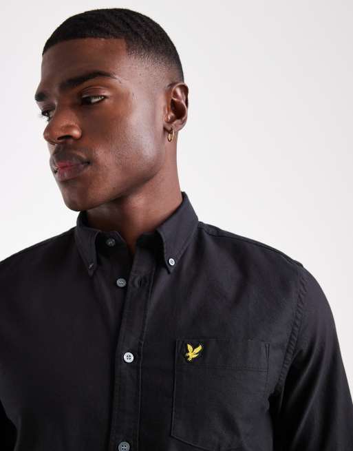Lyle & Scott plain oxford shirt in black  , 4 of 5