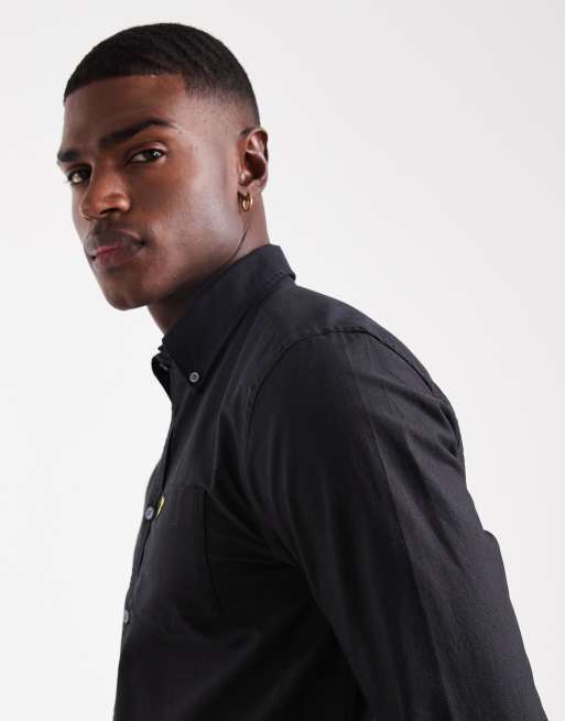 Lyle & Scott plain oxford shirt in black  , 5 of 5