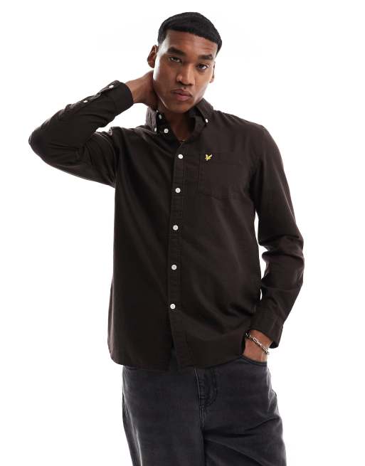 Lyle & Scott plain oxford shirt in brown