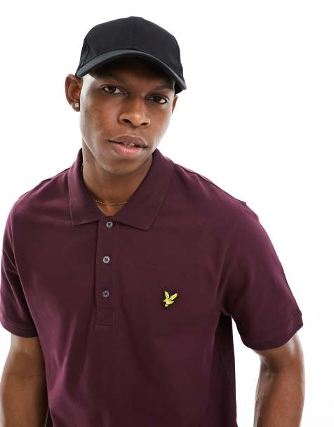 Lyle & Scott Plain Polo Shirt in Burgundy   