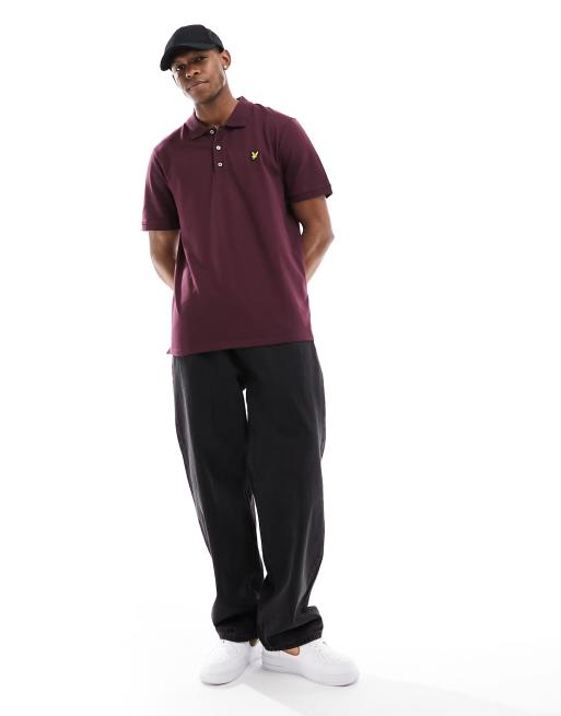 Lyle Scott Plain Polo Shirt in Burgundy ASOS