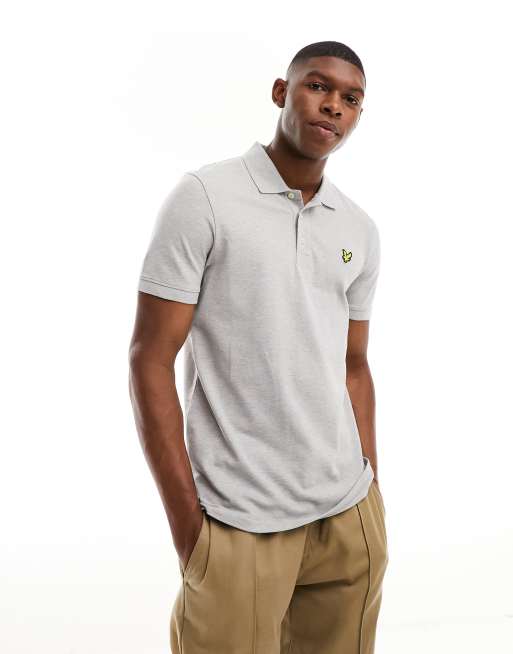 Men's Vintage Athletic Polo Shirt in Light Grey Marl