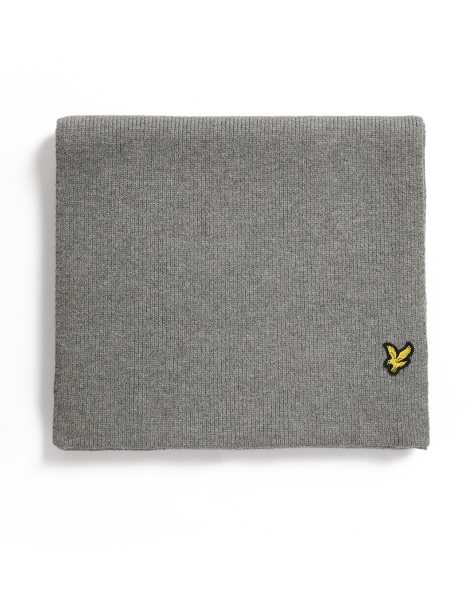 Lyle & Scott plain scarf in   grey marl - view 1