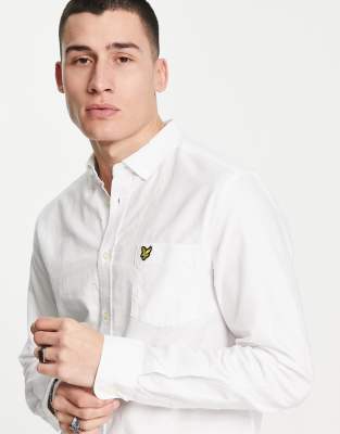 Lyle & Scott plain shirt in white  - ASOS Price Checker