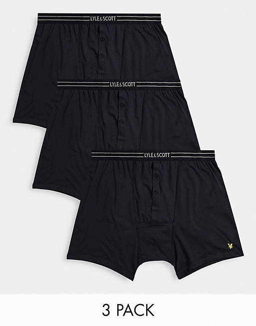  Underwear/Lyle & Scott Plus 3 pack logo trunks in black 