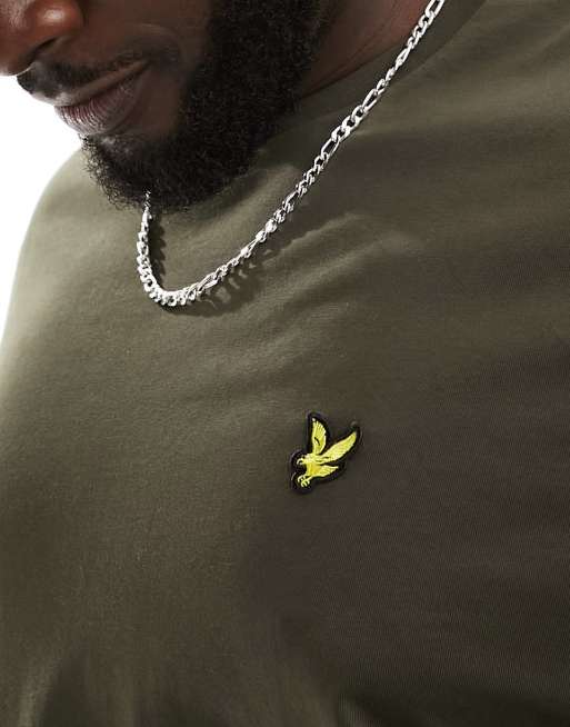 Lyle & Scott PLUS icon logo t-shirt in olive green, 2 of 4