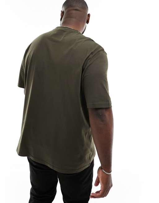 Lyle & Scott PLUS icon logo t-shirt in olive green, 4 of 4