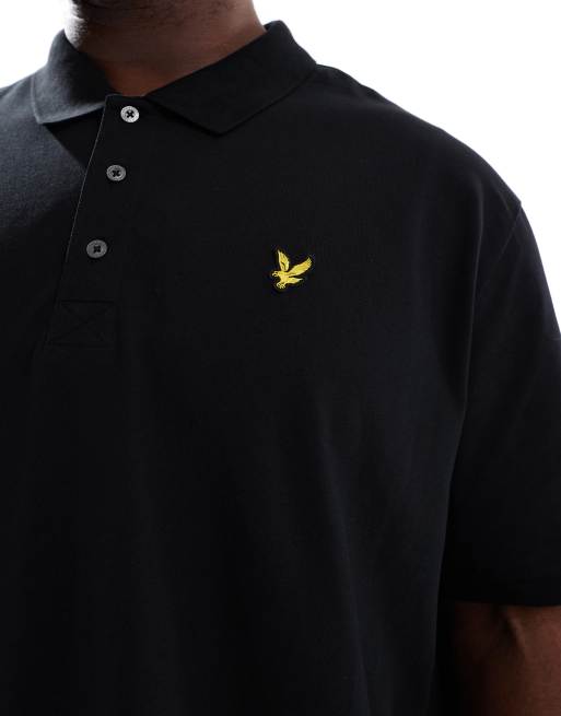 Lyle & Scott Plus Plain Polo Shirt in Black, 3 of 4