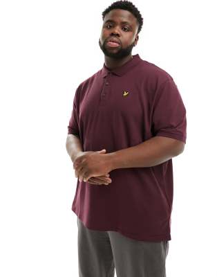 Lyle & Scott Plus short sleeve polo shirt in burgundy - view 1