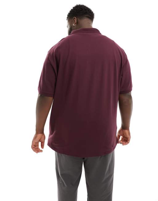 Lyle & Scott Plus short sleeve polo shirt in burgundy, 2 of 4