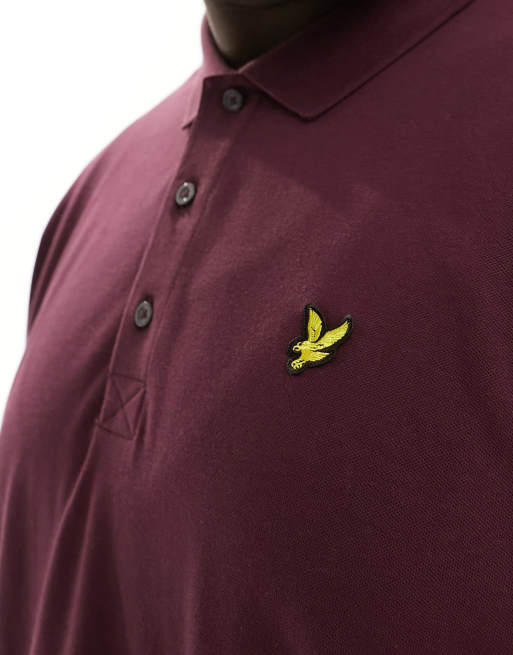 Lyle & Scott Plus short sleeve polo shirt in burgundy, 3 of 4