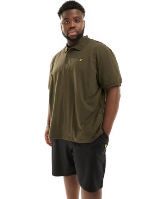 Lyle & Scott Plus short sleeve polo shirt in olive green